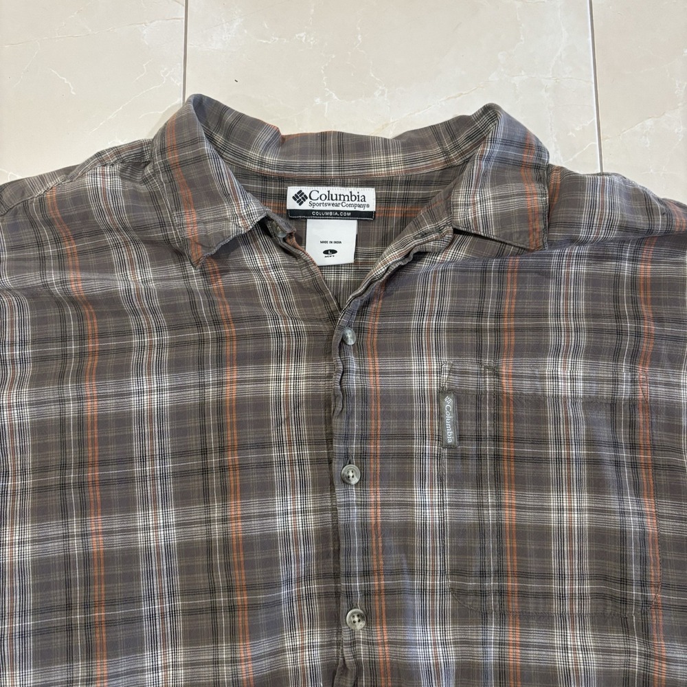 Vintage Columbia 100 Cotton Plaid Button Shirt Men's Large Gorp core Hike Fish